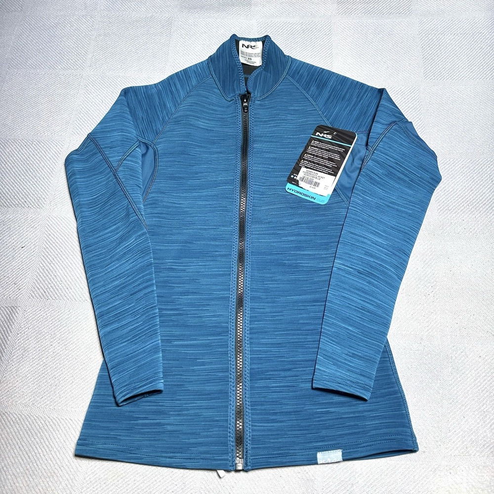 NEW NRS HydroSkin 0.5 Jacket Womens XS Moroccan Blue Neoprene Nylon Full Zip NWT